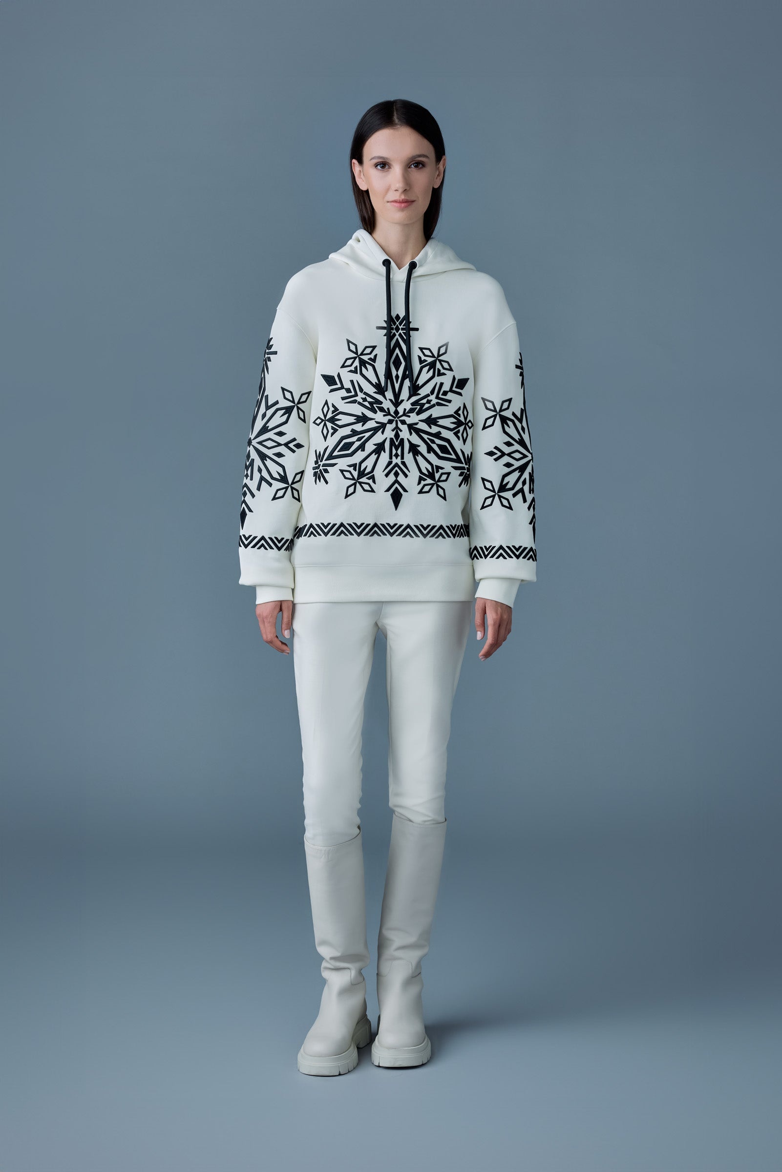 OLSEN Snowflake embroidery hoodie - 2