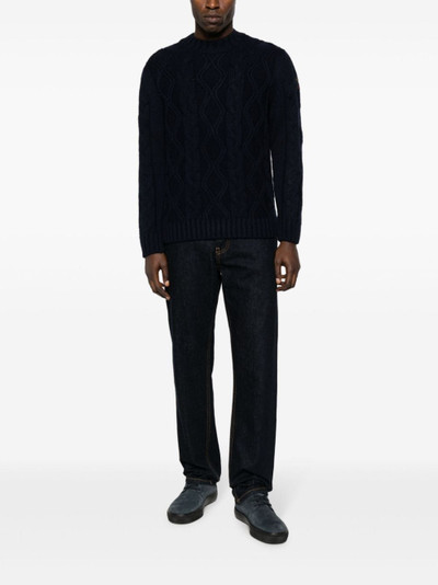 Paul & Shark logo-patch cable-knit jumper outlook