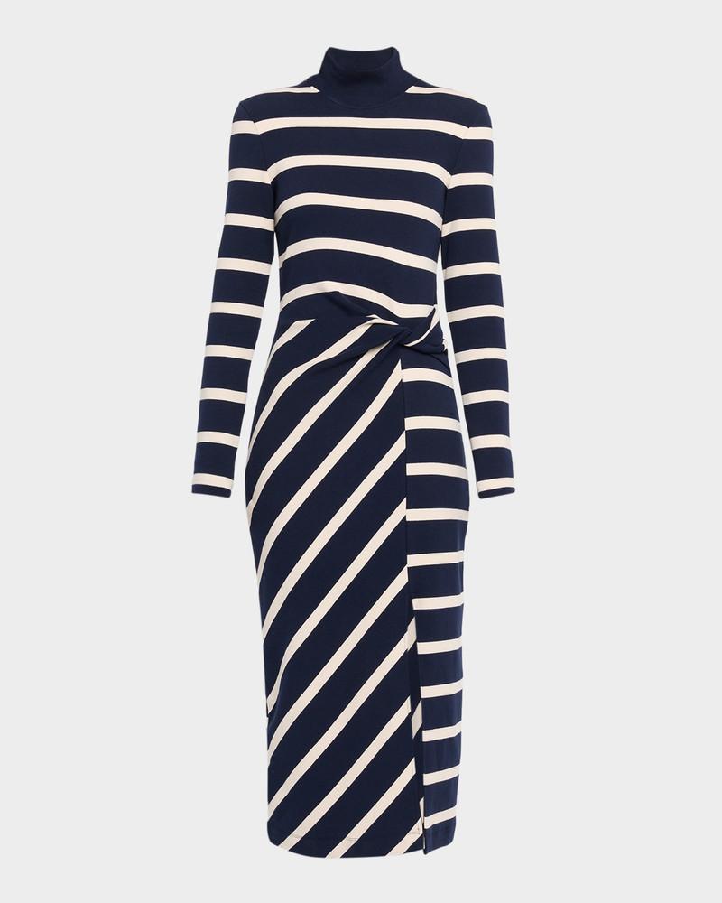 Brindy Stripe Turtleneck Midi Dress 1