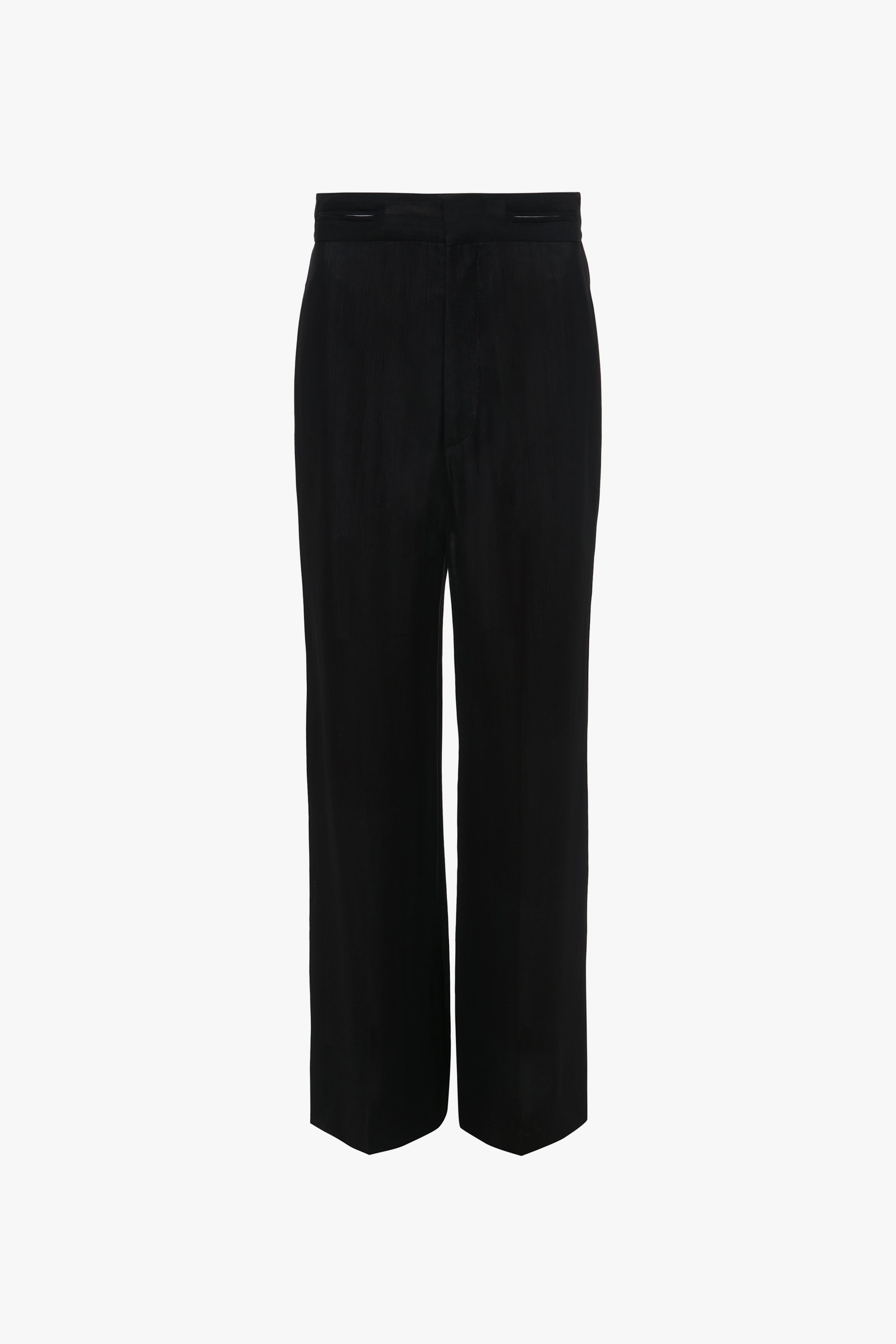 Waistband Detail Straight Leg Trouser In Black - 1