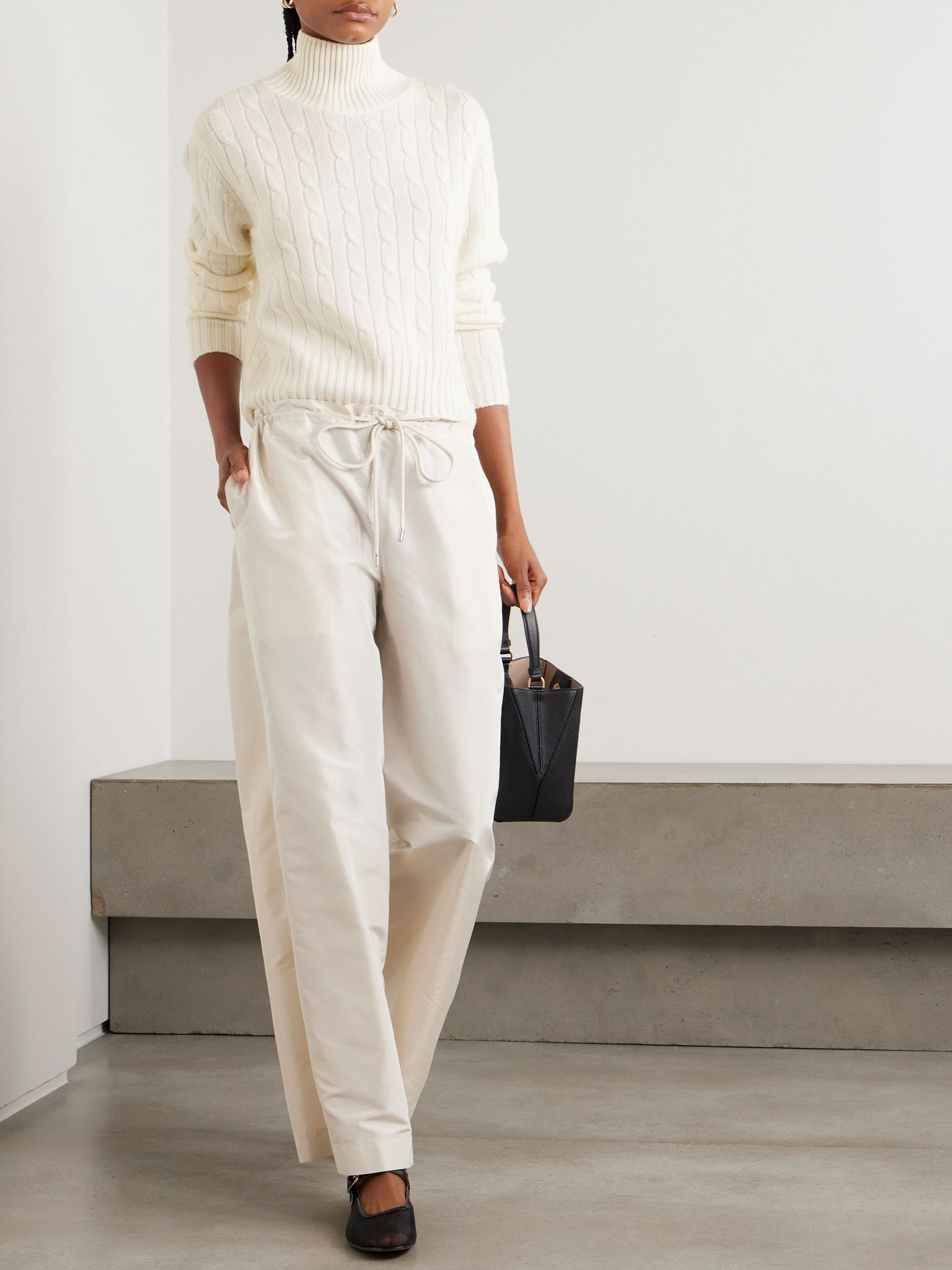 Vixen cable-knit cashmere turtleneck sweater Ivory - 2