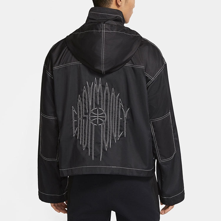 Men's Nike KD Swoosh Embroidered Pattern Woven Basketball Jacket Asia Edition Black CV2404-010 - 5