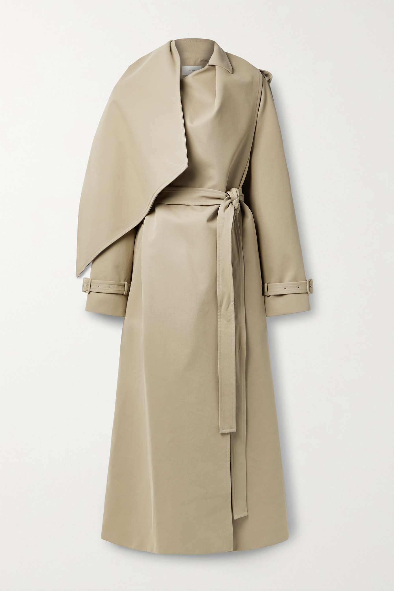 Hellen belted draped cotton-blend gabardine trench coat - 1