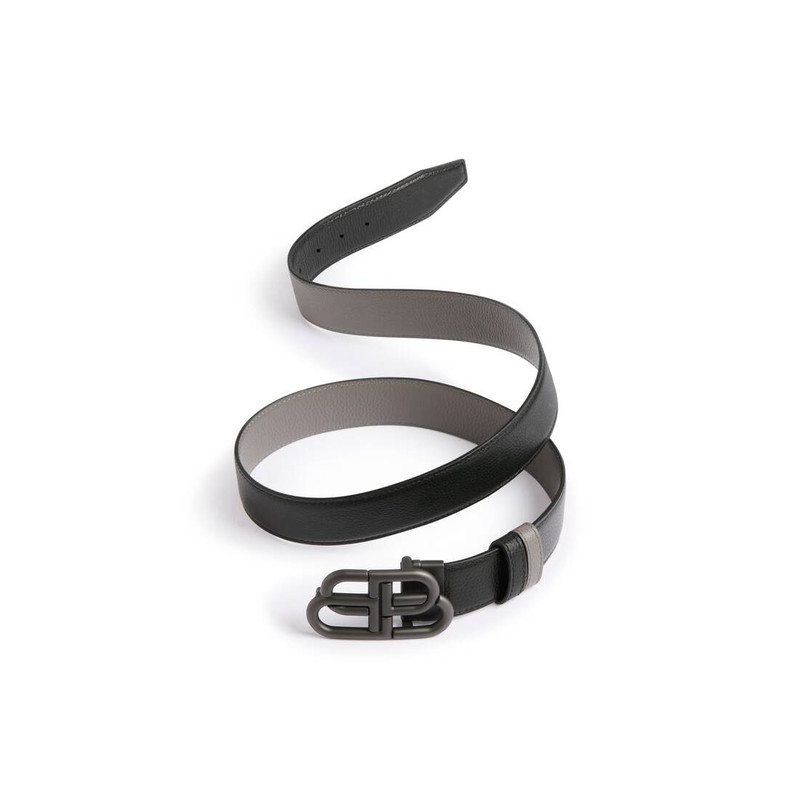BALENCIAGA Men's Bb Reversible Belt in Black/dark Grey outlook