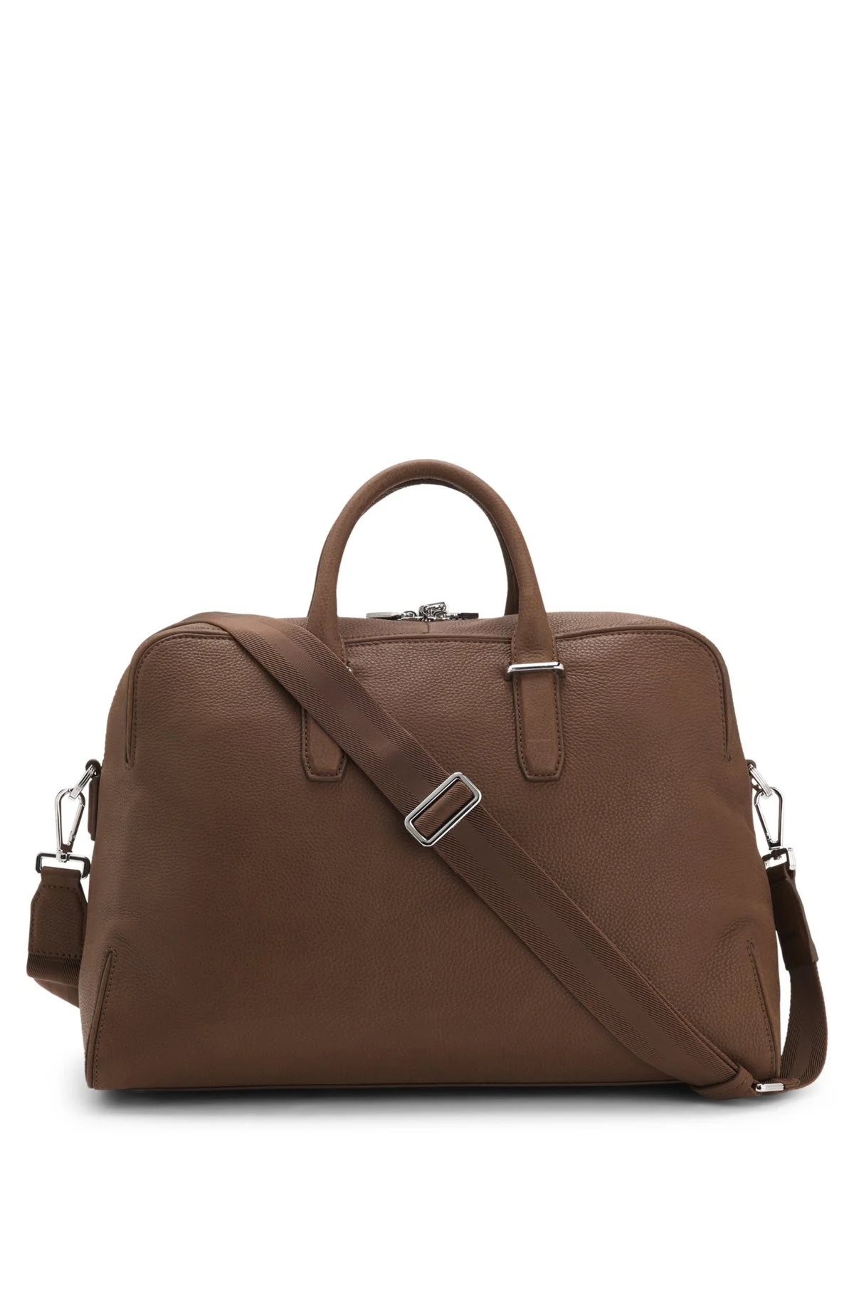 GRAINED-LEATHER DUFFEL BAG WITH EMBOSSED LOGO - 1