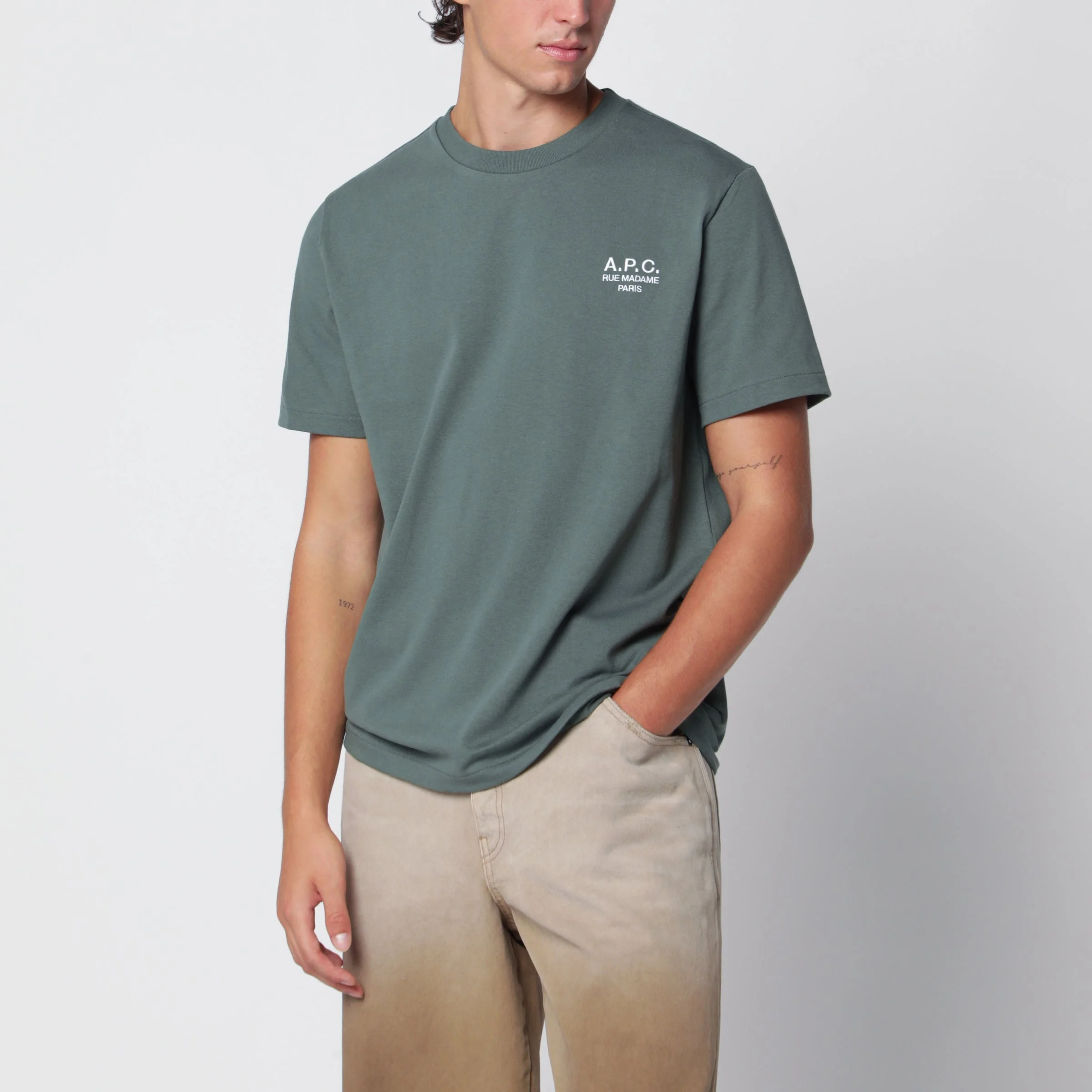 A.P.C. Rue Madame T-Shirt In Green Cotton Men - 1