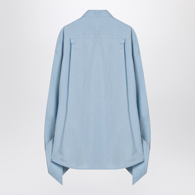 Balenciaga Light Blue Striped Shirt With Knotted Cuffs Women - 2