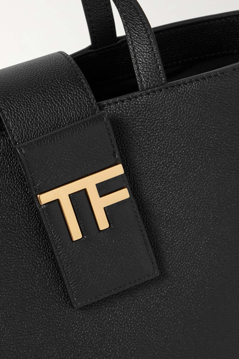 Embellished textured-leather tote 4