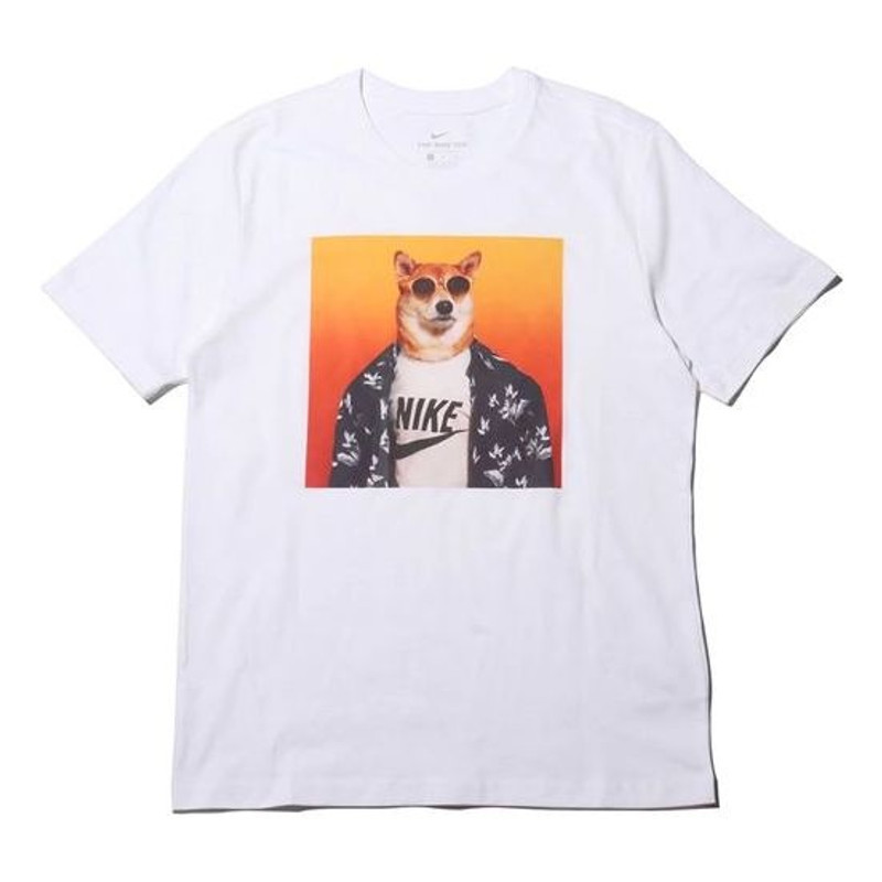 Nike Dog Sunglasses Printed With Short-Sleeved Male White BQ0186-100 - 1