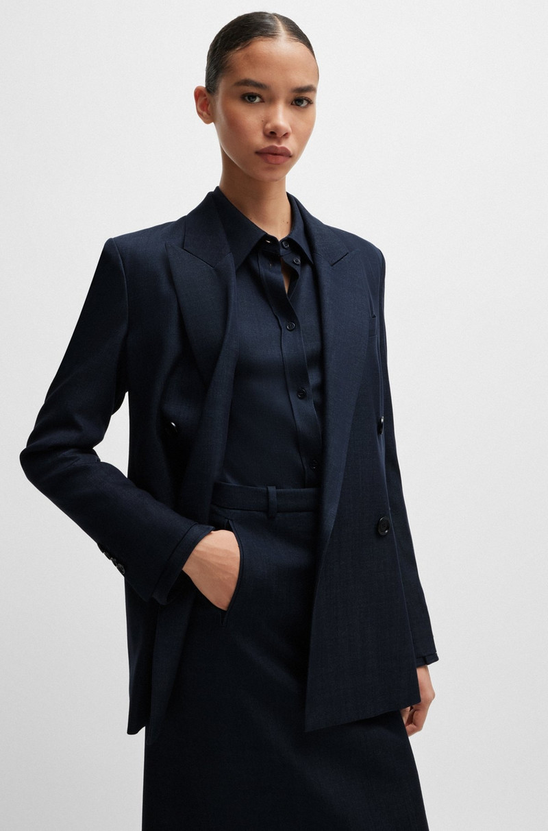 REGULAR-FIT LONG-LENGTH JACKET IN DENIM-EFFECT TWILL 6