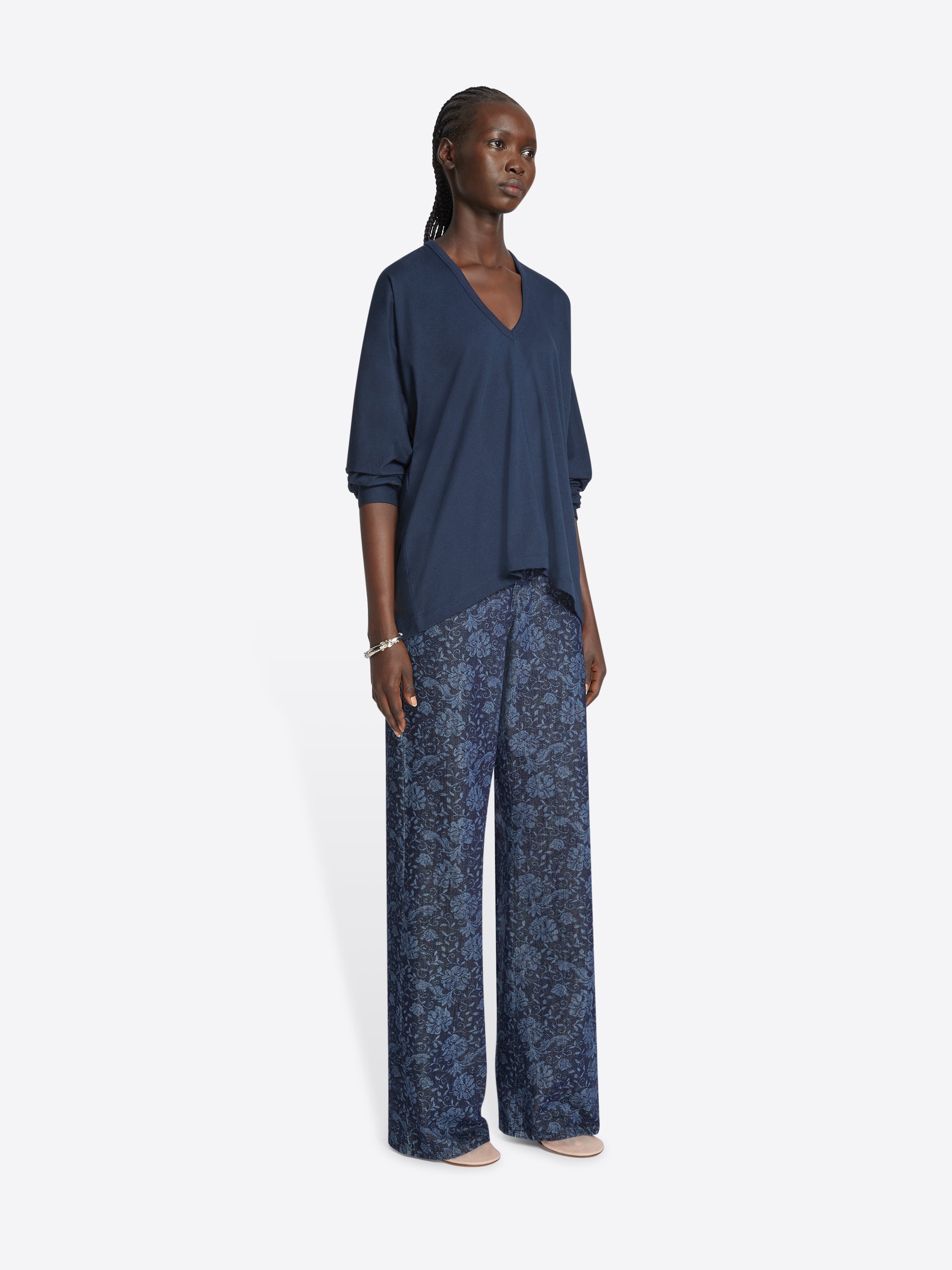 PRINTED DENIM PANTS - 3