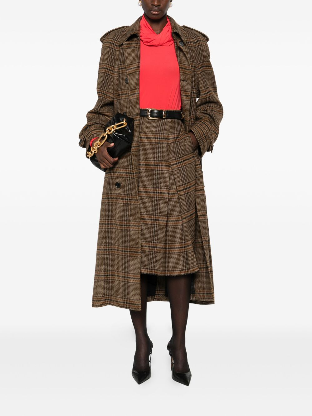 pleated plaid midi skirt - 2