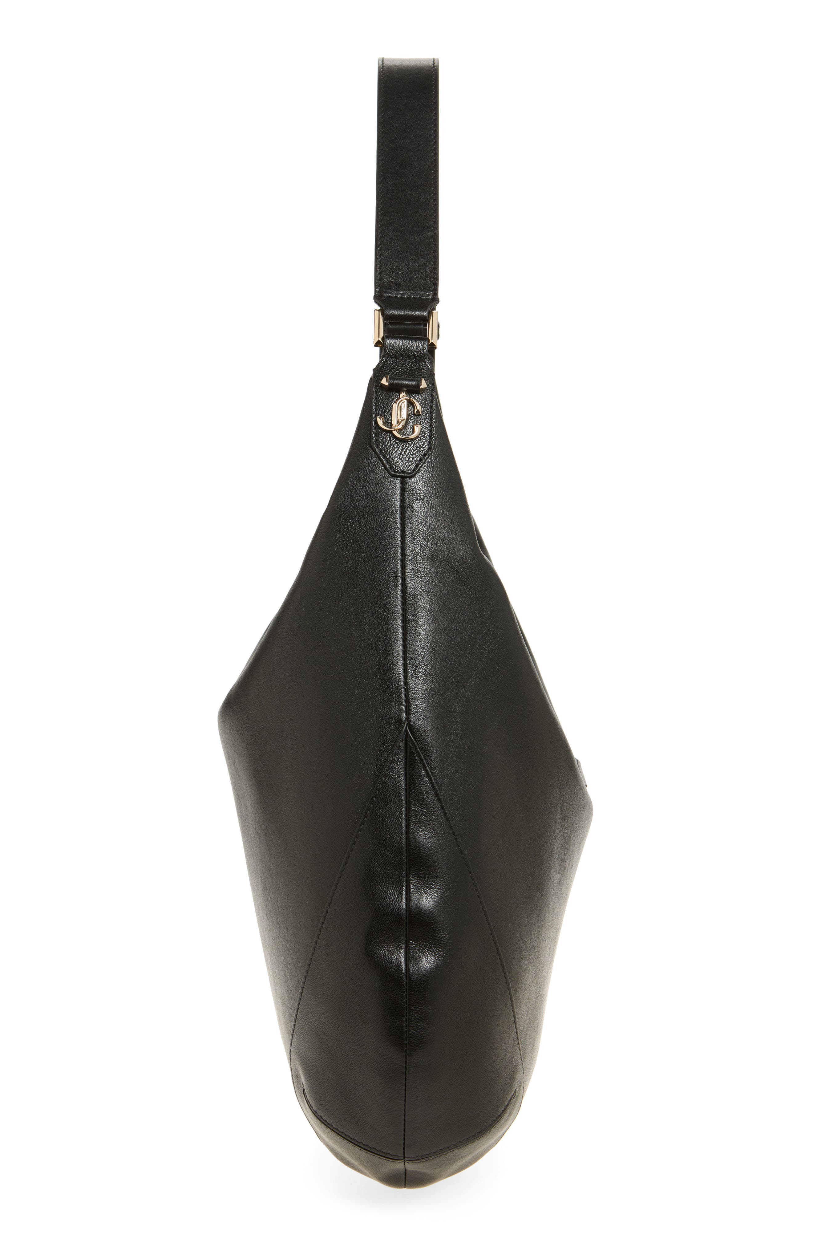 Jimmy Choo Bar Medium Leather Hobo Shoulder Bag in Black/Shiny Gold at Nordstrom - 5