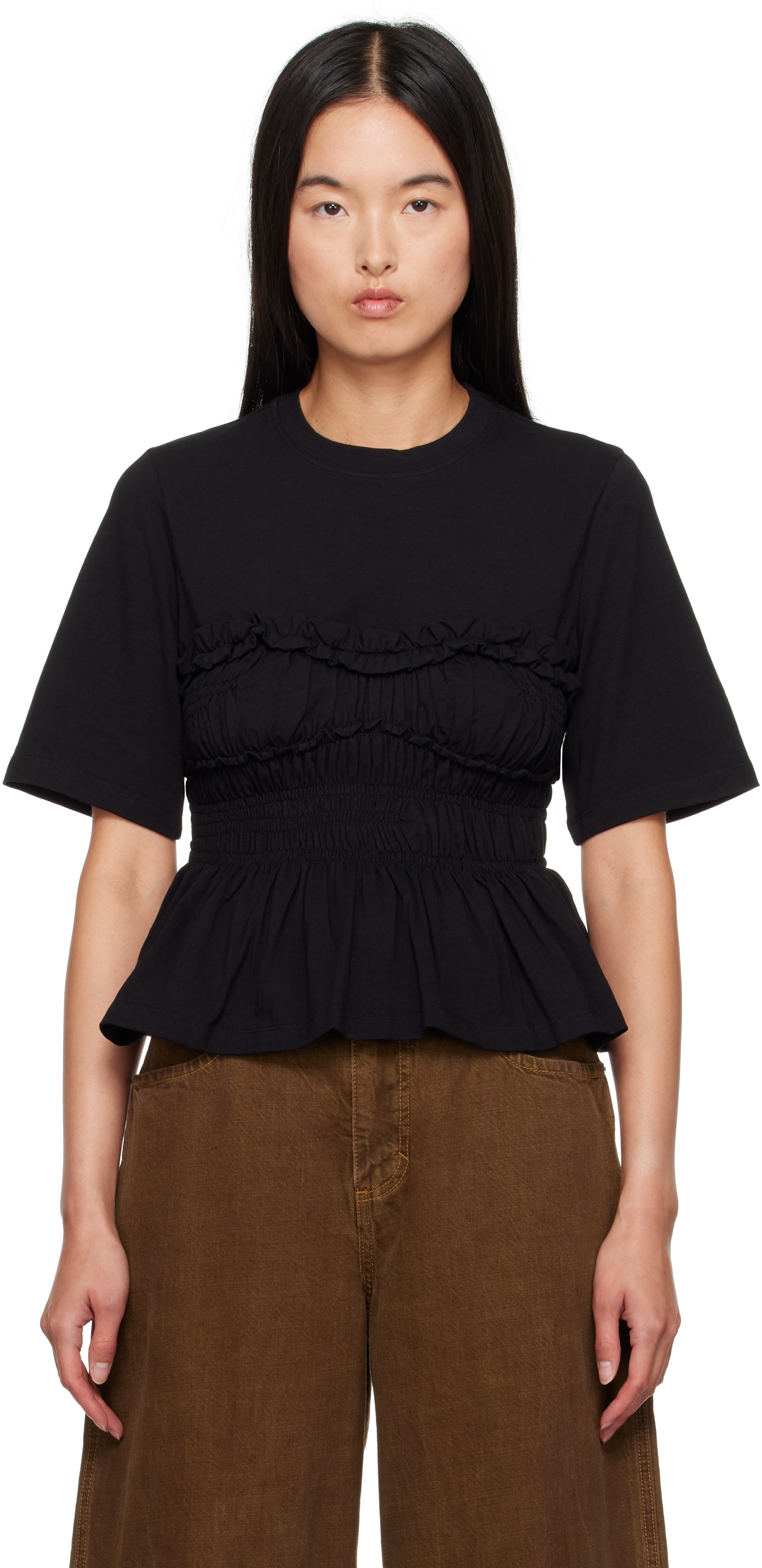 CECILIE BAHNSEN Black Vilde T-shirt | ssense | REVERSIBLE