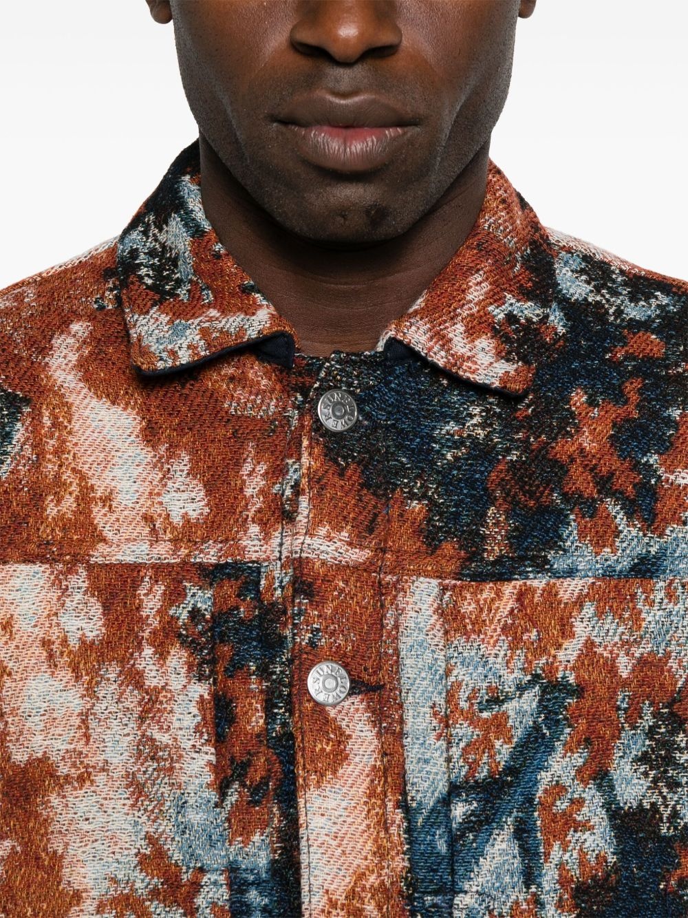 abstract-print shirt jacket - 5