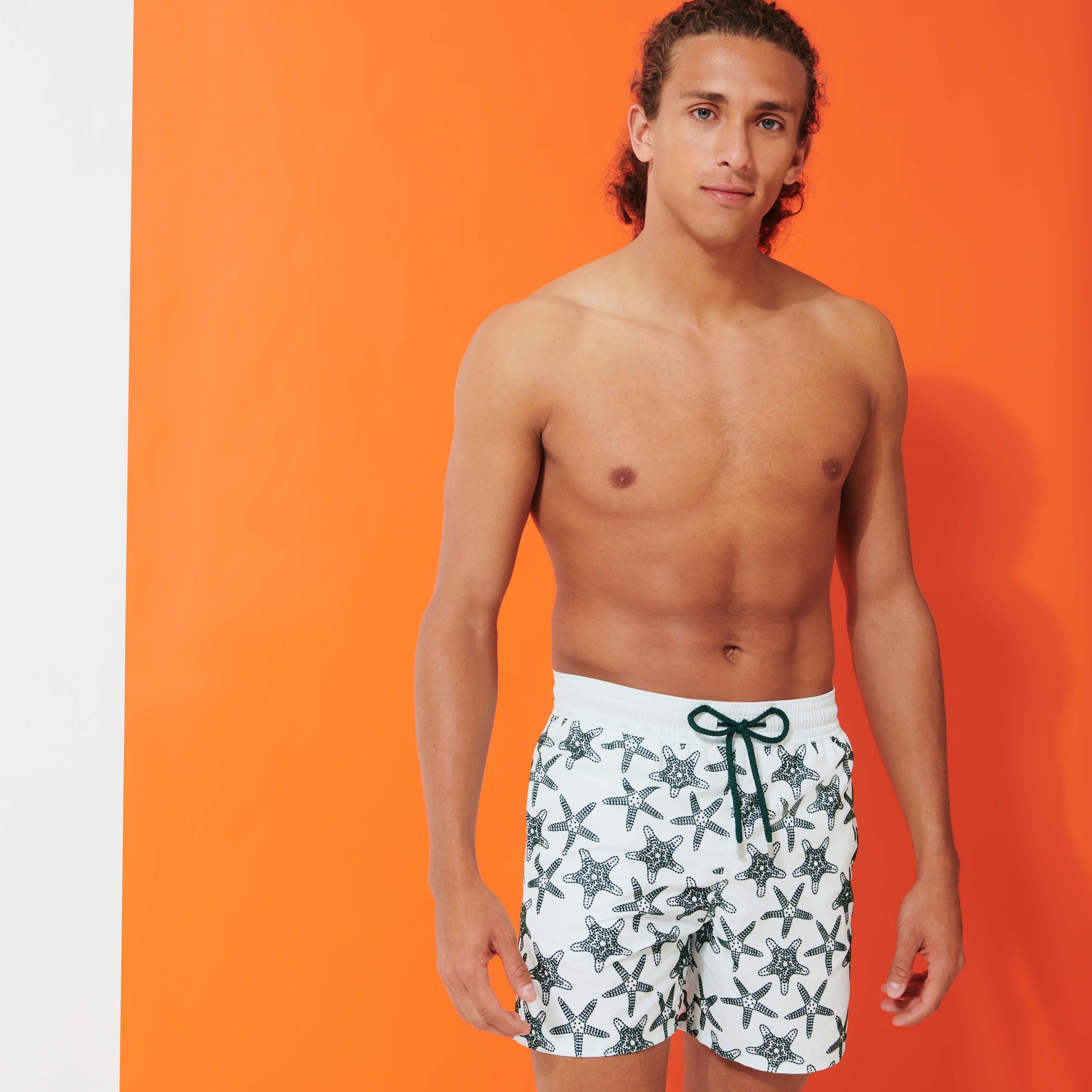 Men Swimwear Starfish Dance Flocked - 3