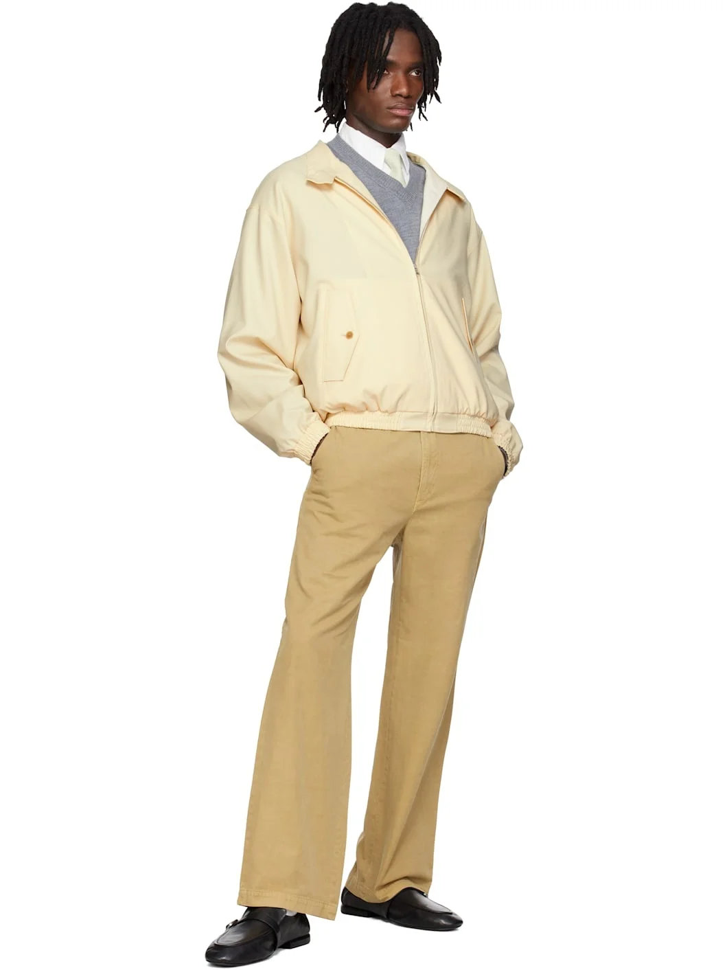 AURALEE Off-White Super Fine Tropical Wool Jacket | REVERSIBLE