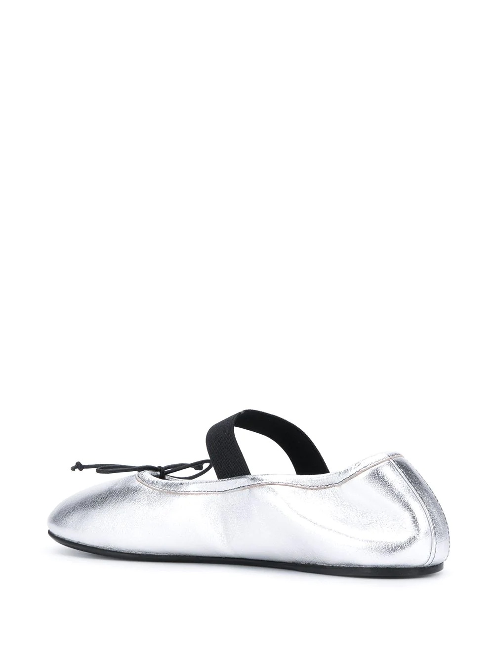 metallic-effec ballerina shoes - 3