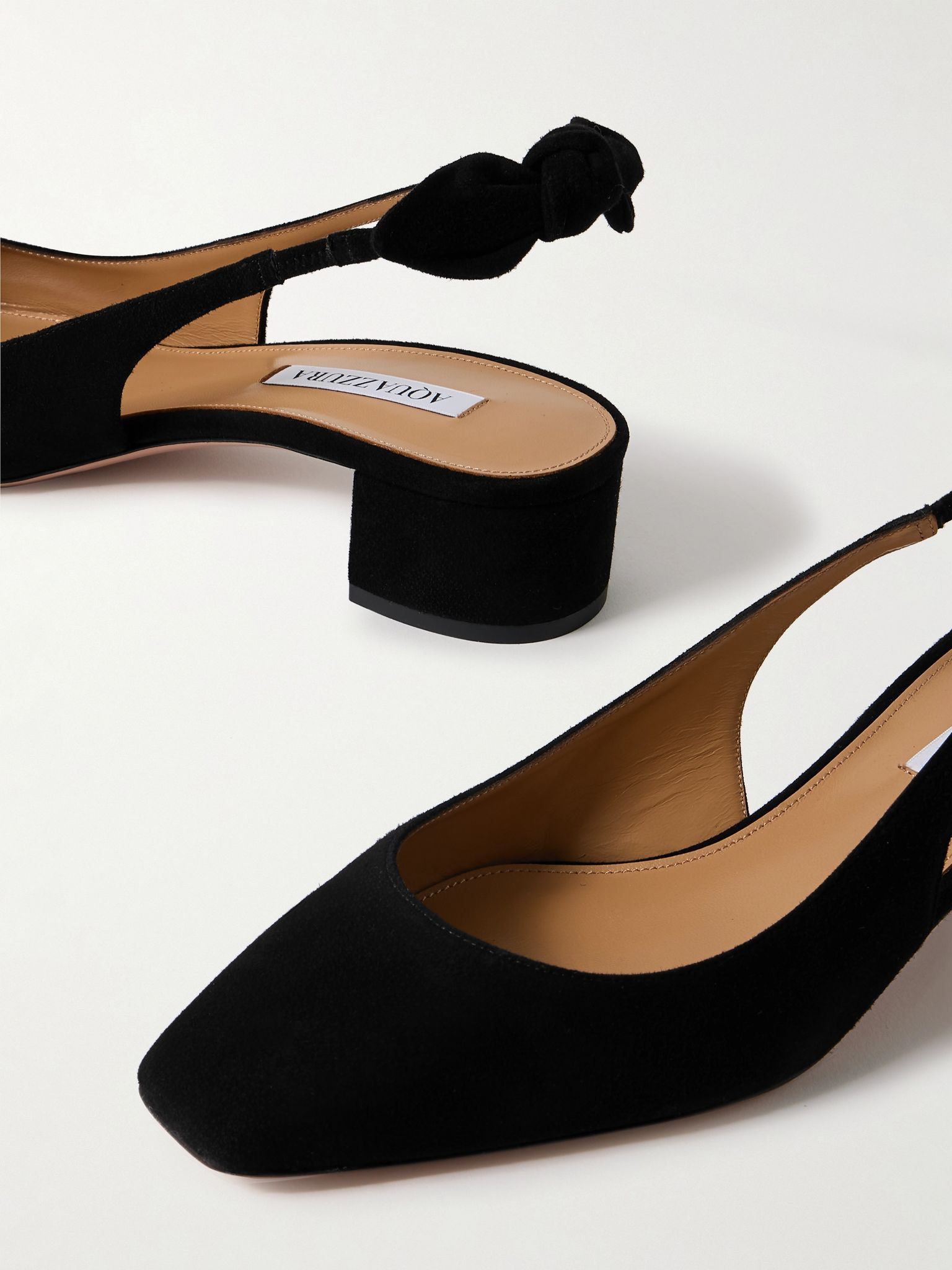Very Bow 35 suede slingback pumps Black - 4