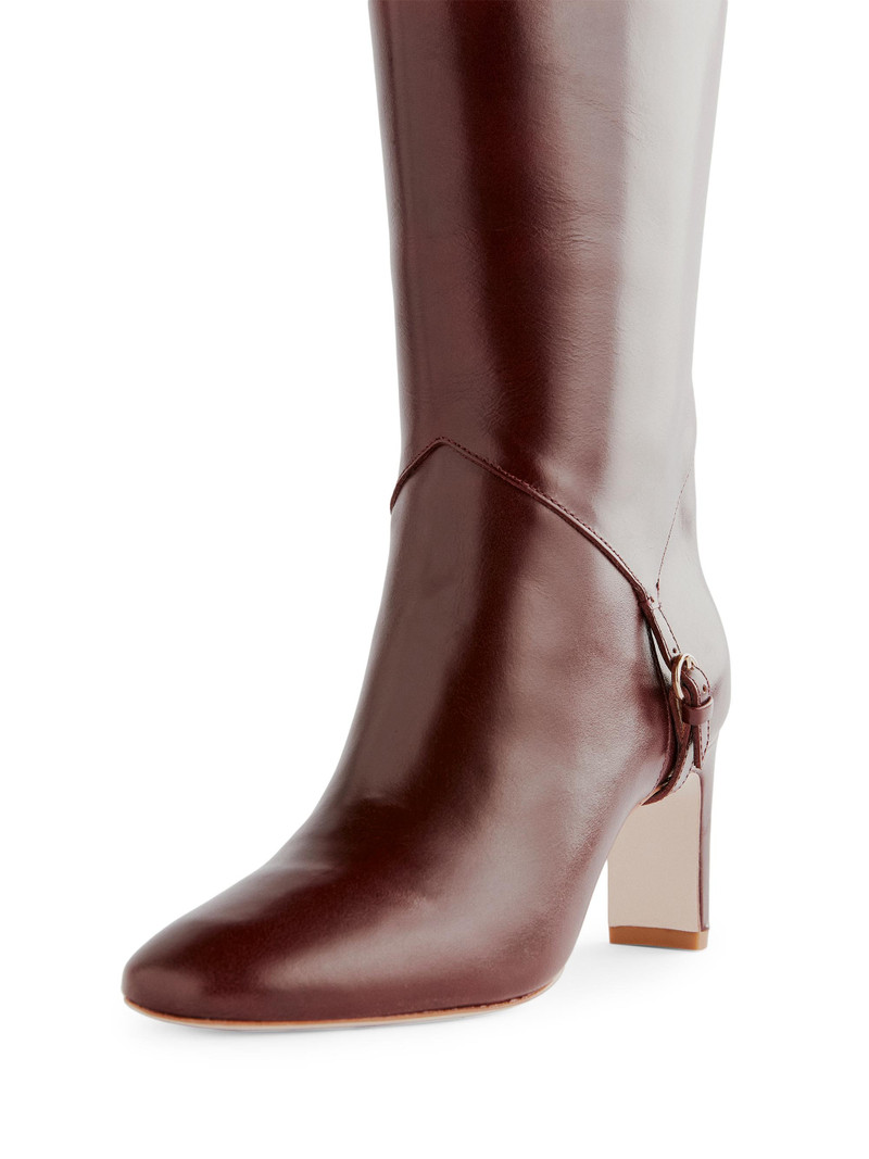 Women's Gaelle 75MM Leather Knee-High Boots - Ruby 4