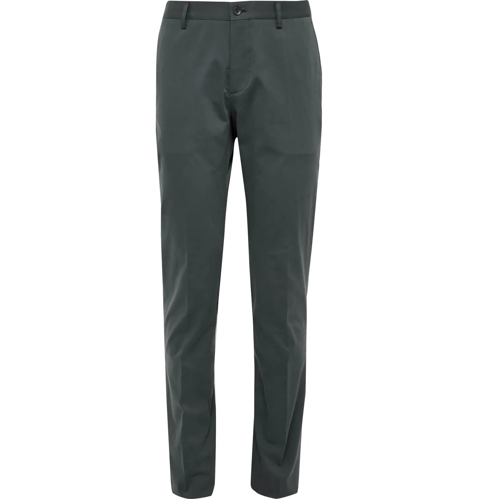 Slim-Fit Stretch-Cotton Gabardine Trousers - 1