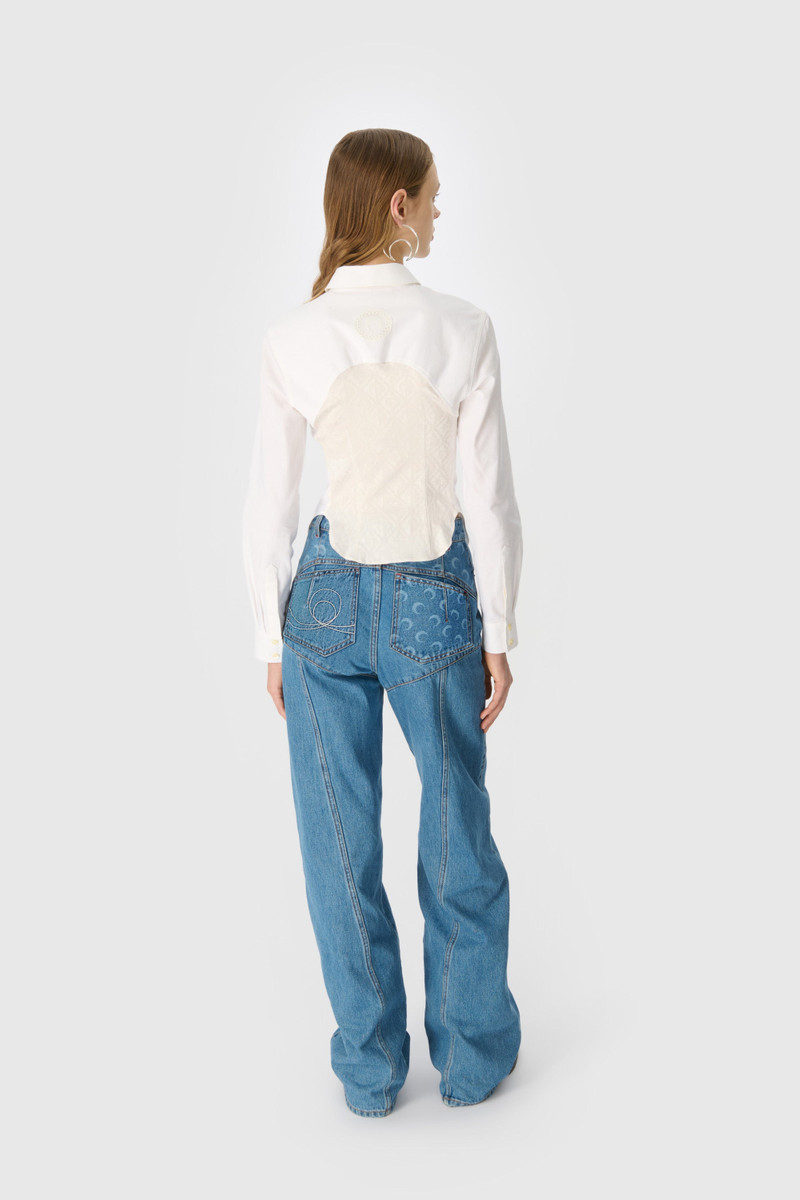 Marine Serre Moon Laser Denim Flare Jeans outlook