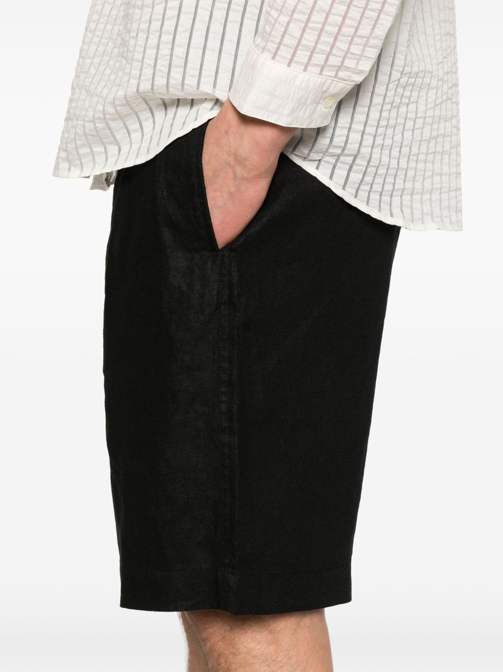 pleated linen shorts - 5