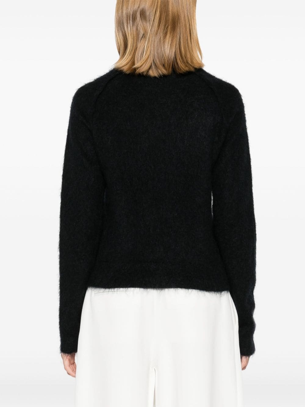 brushed-finish knitted jumper - 4