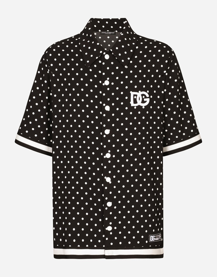 Oversize shirt with polka-dot print and DG patch - 4