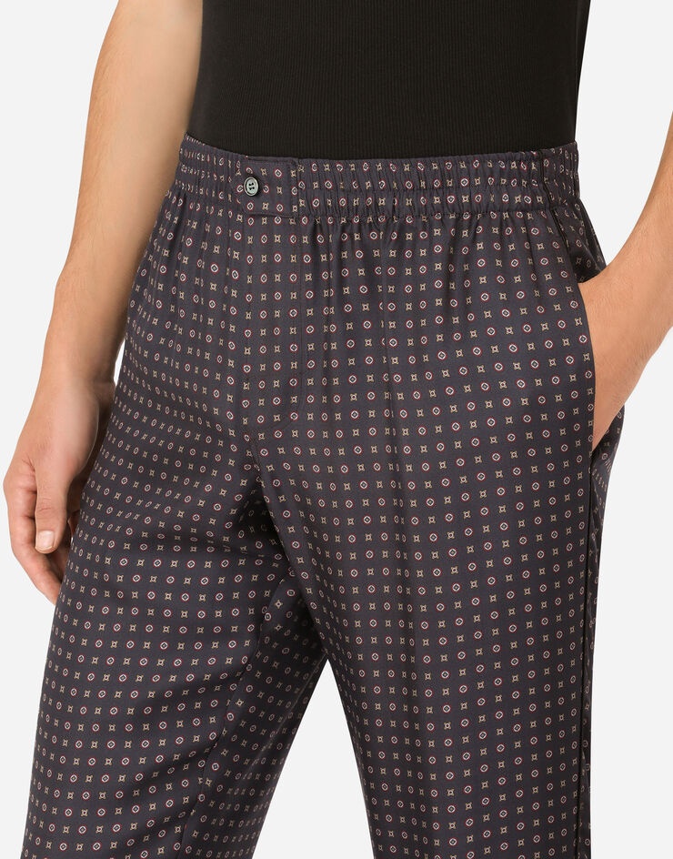 Silk pajama pants with tie print - 4