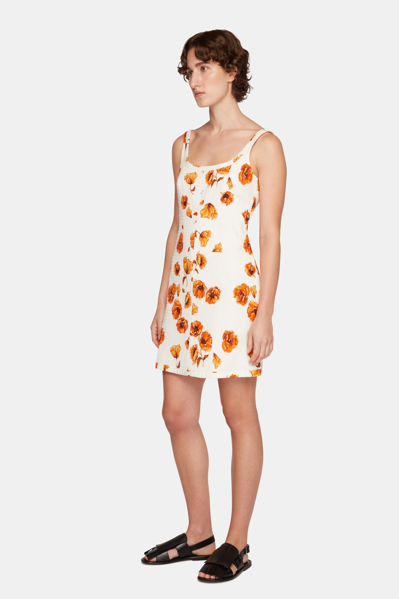 Tillie Dress In Orange Poppies Bibione Cotton 3