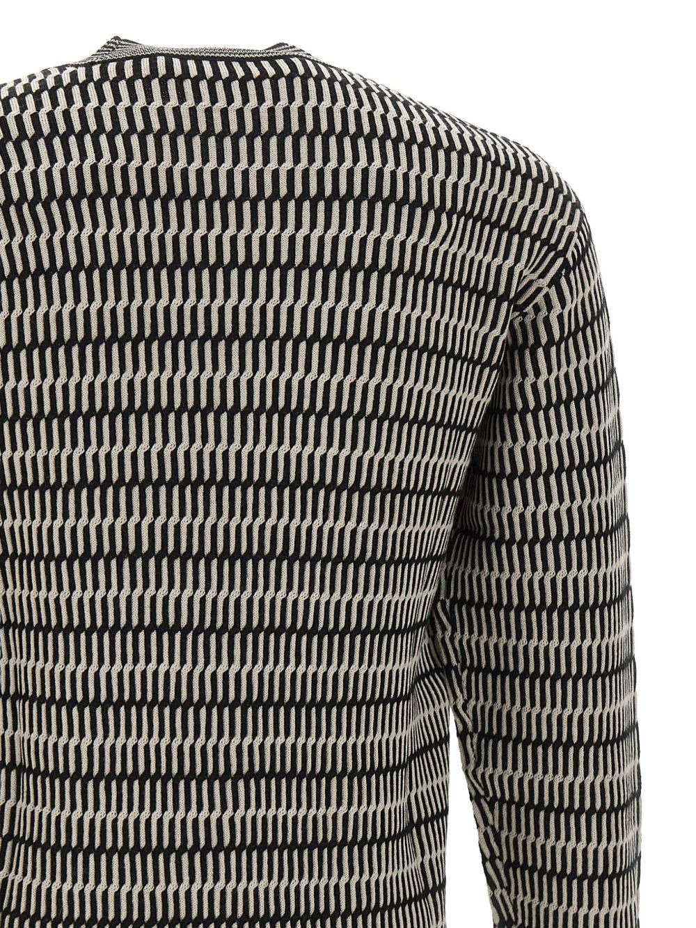 optical-pattern crew-neck sweater - 5