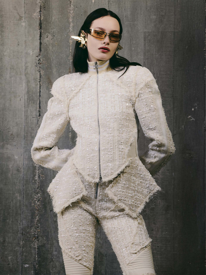 Off-White Tweed Peplum Jacket outlook