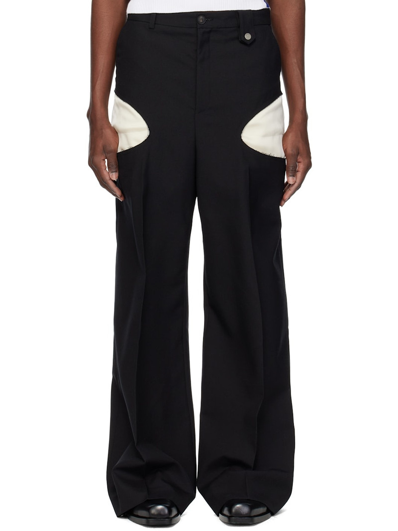 Black Openwork Trousers 1