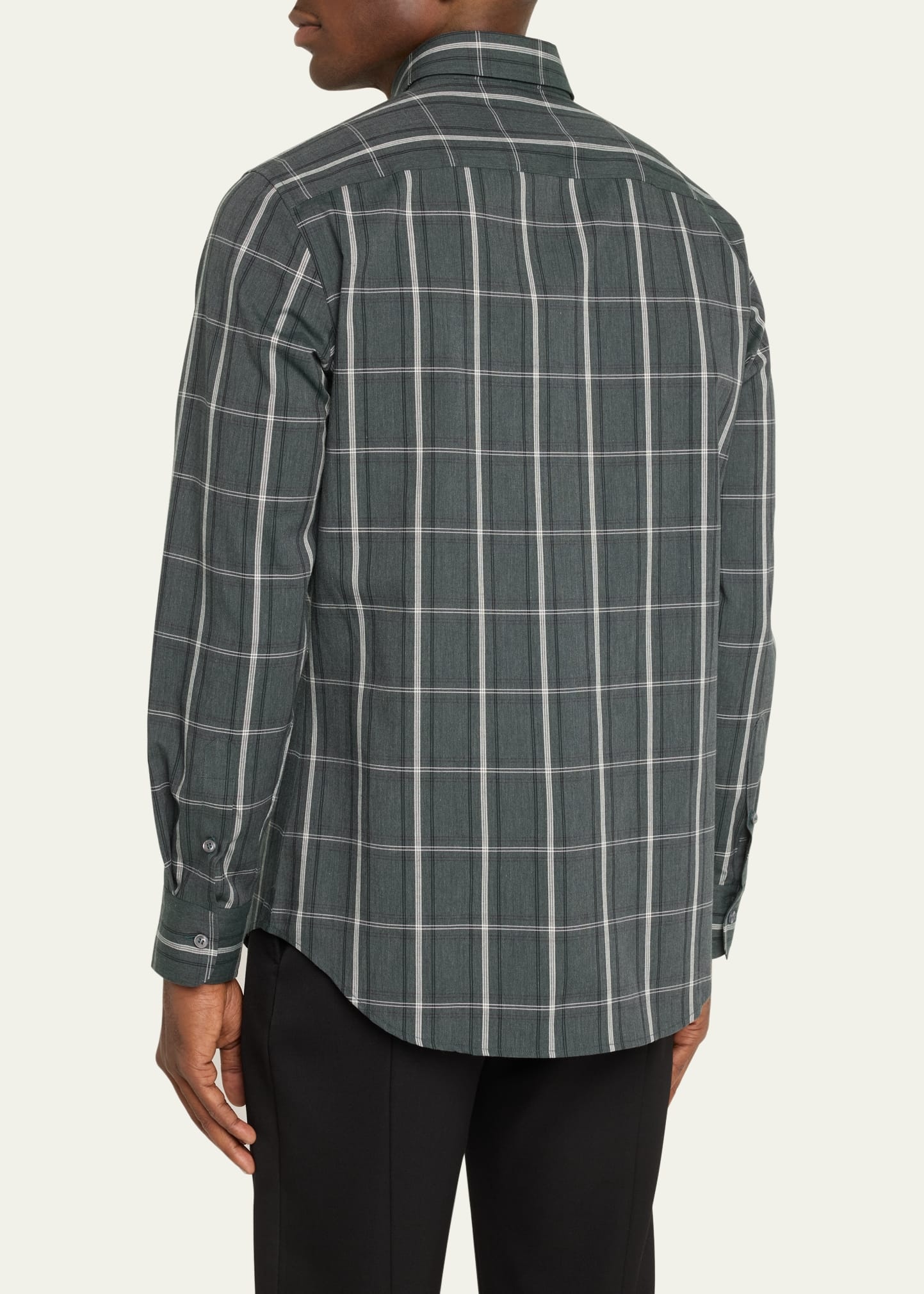 Men's Cotton-Cashmere Check Sport Shirt - 3