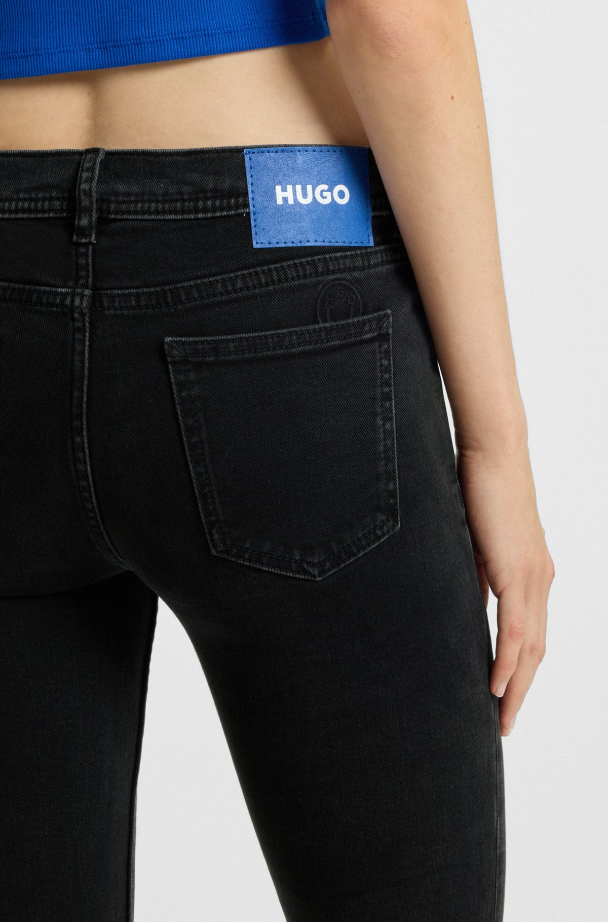 FLARED JEANS IN BLACK COMFORT-STRETCH DENIM - 5