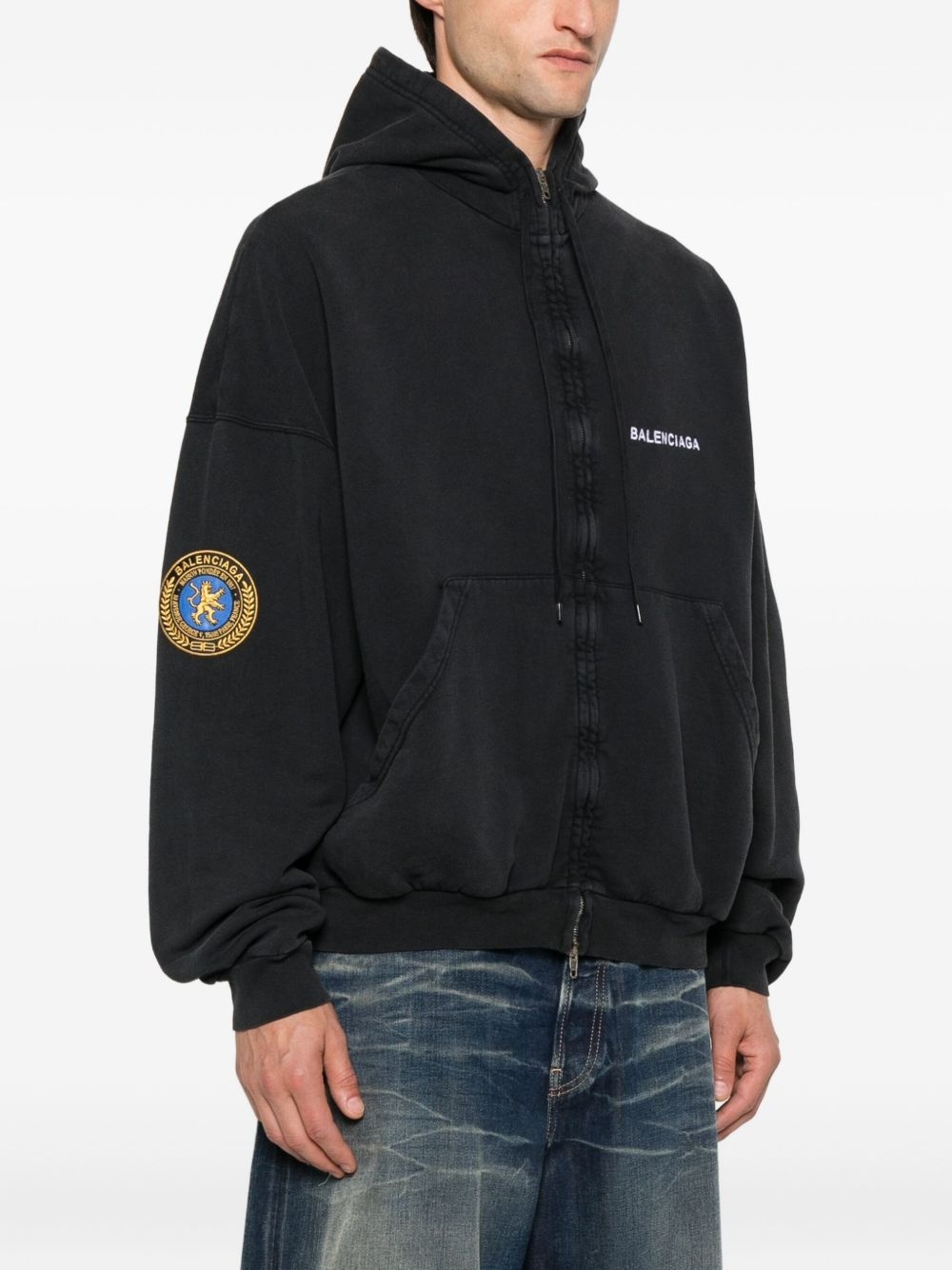 uniform-patch hoodie - 3