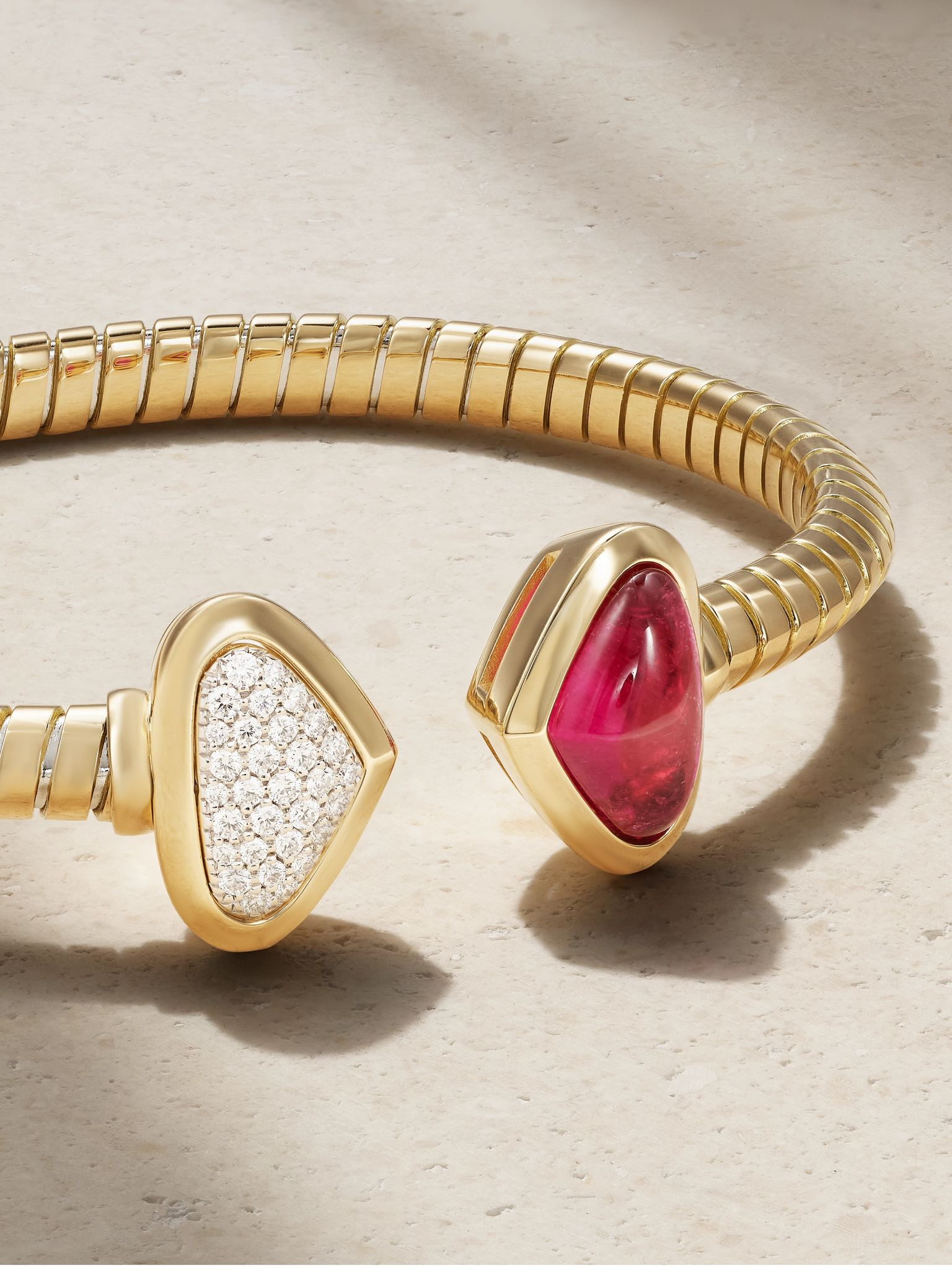 Trisolina Castagna 18-karat gold, diamond and rubellite bracelet Gold - 4