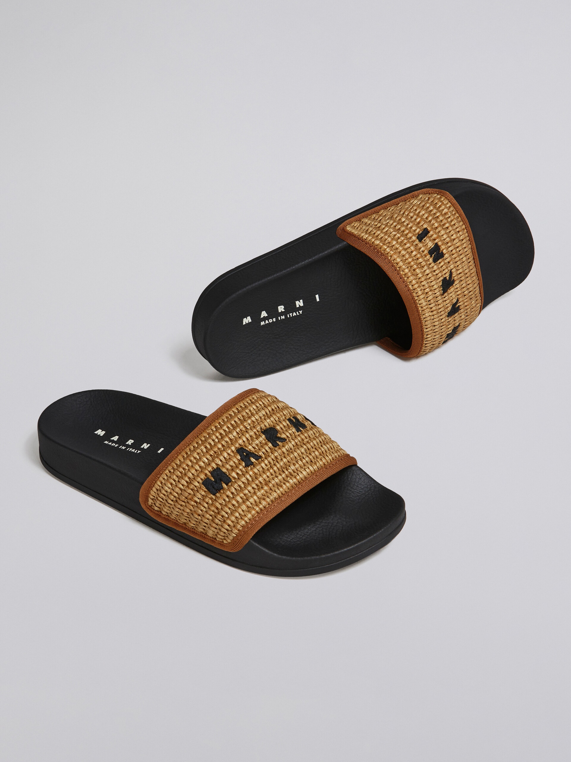 BROWN RAFFIA SANDAL - 5