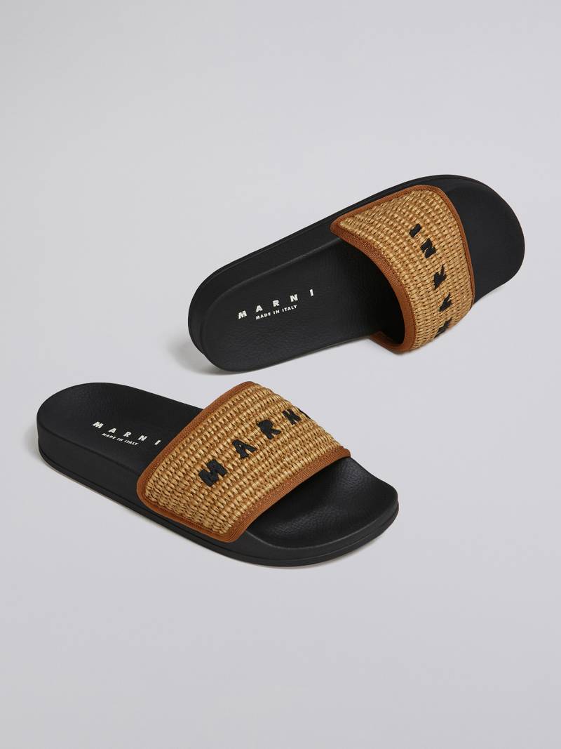 BROWN RAFFIA SANDAL 5