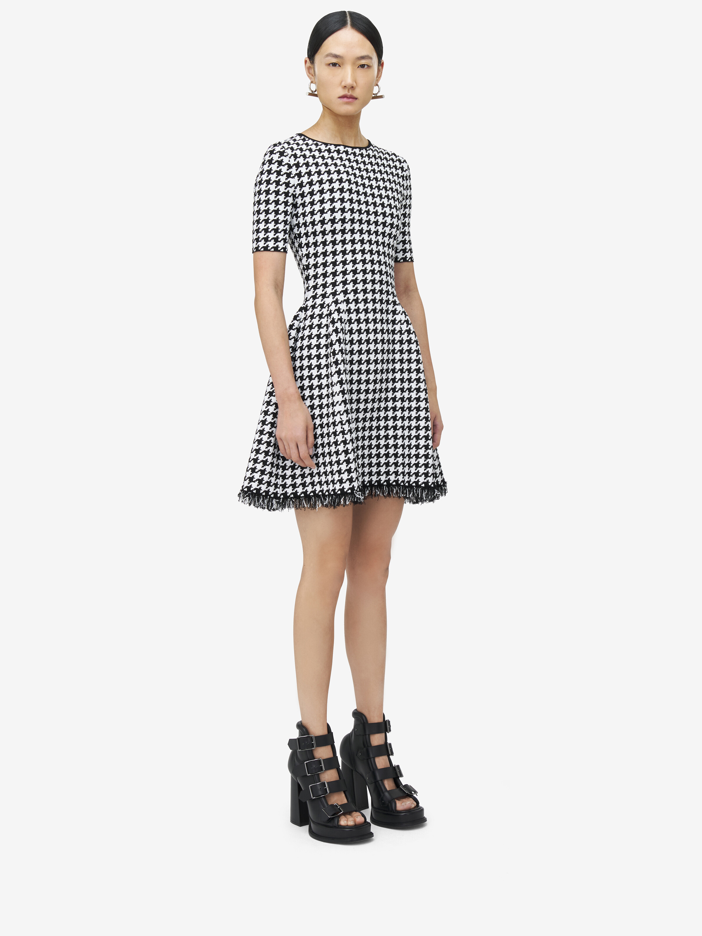 Houndstooth Mini Dress - 3