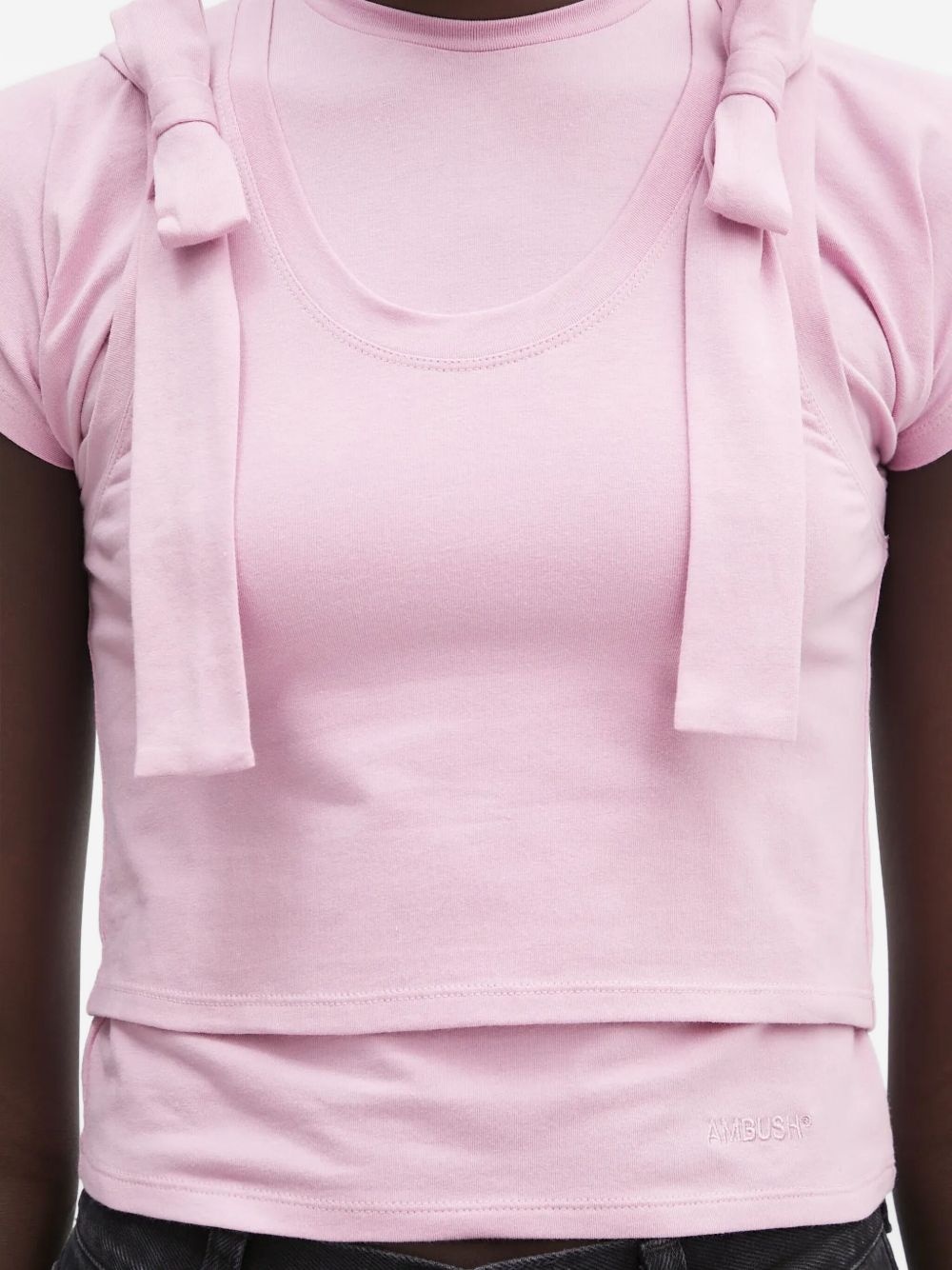 bow-detail short-sleeve top - 5