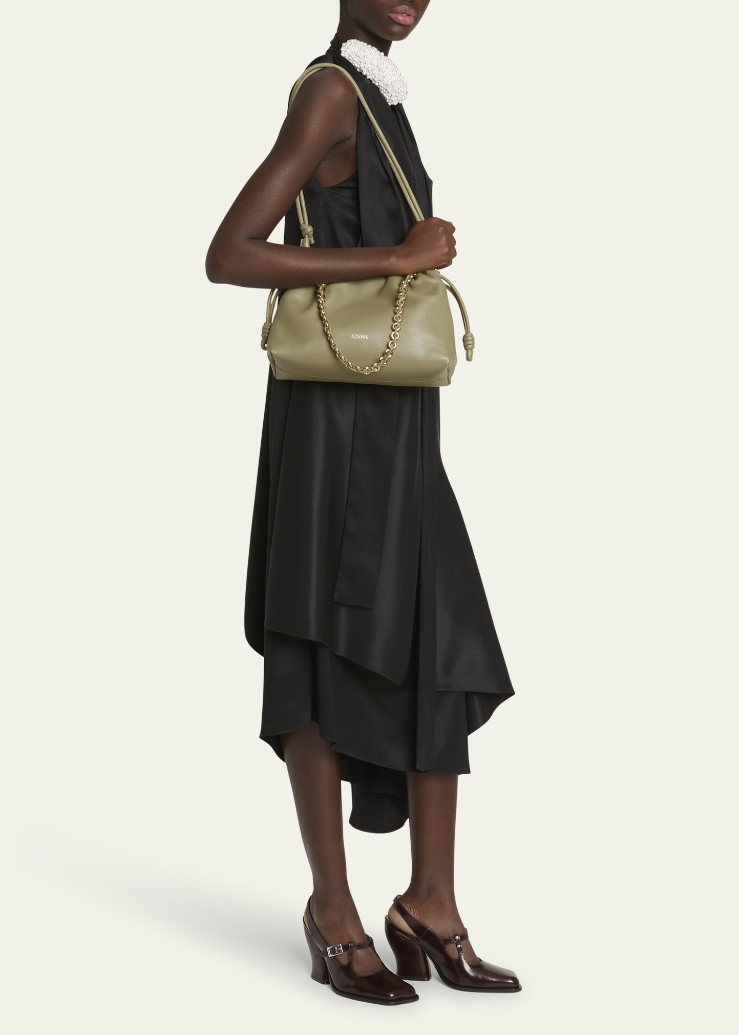 Flamenco Small Crossbody Bag in Napa Leather with Detachable Chain - 6