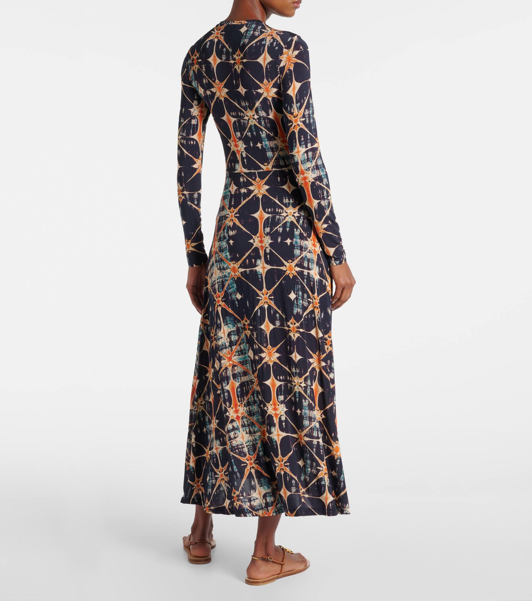 Naia ruched printed jersey midi dress - 3