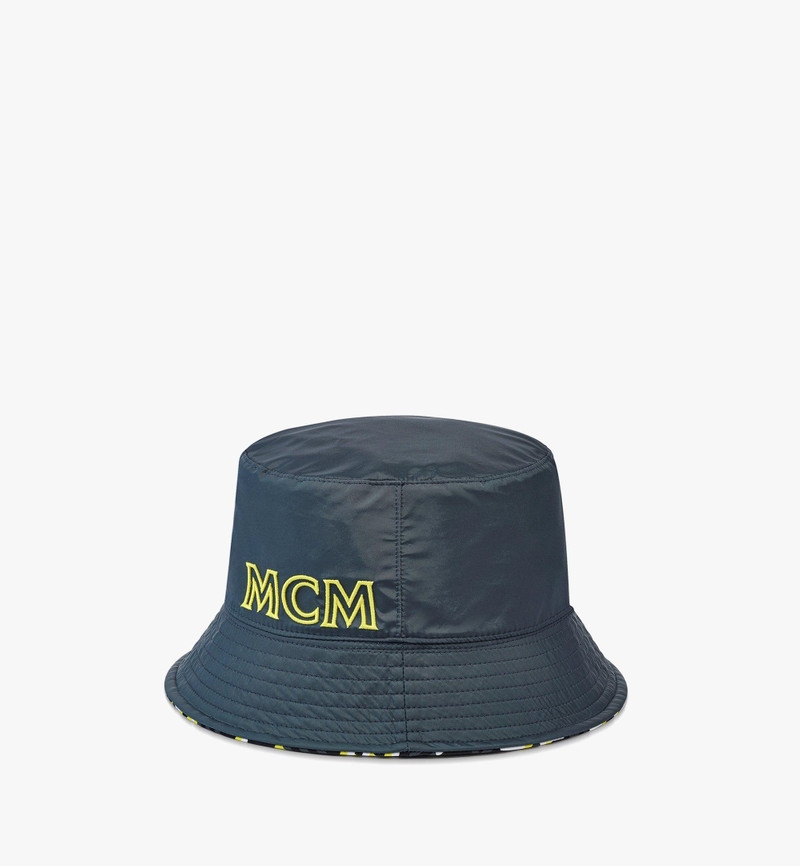Reversible Cubic Monogram Bucket Hat in Recycled Nylon 4