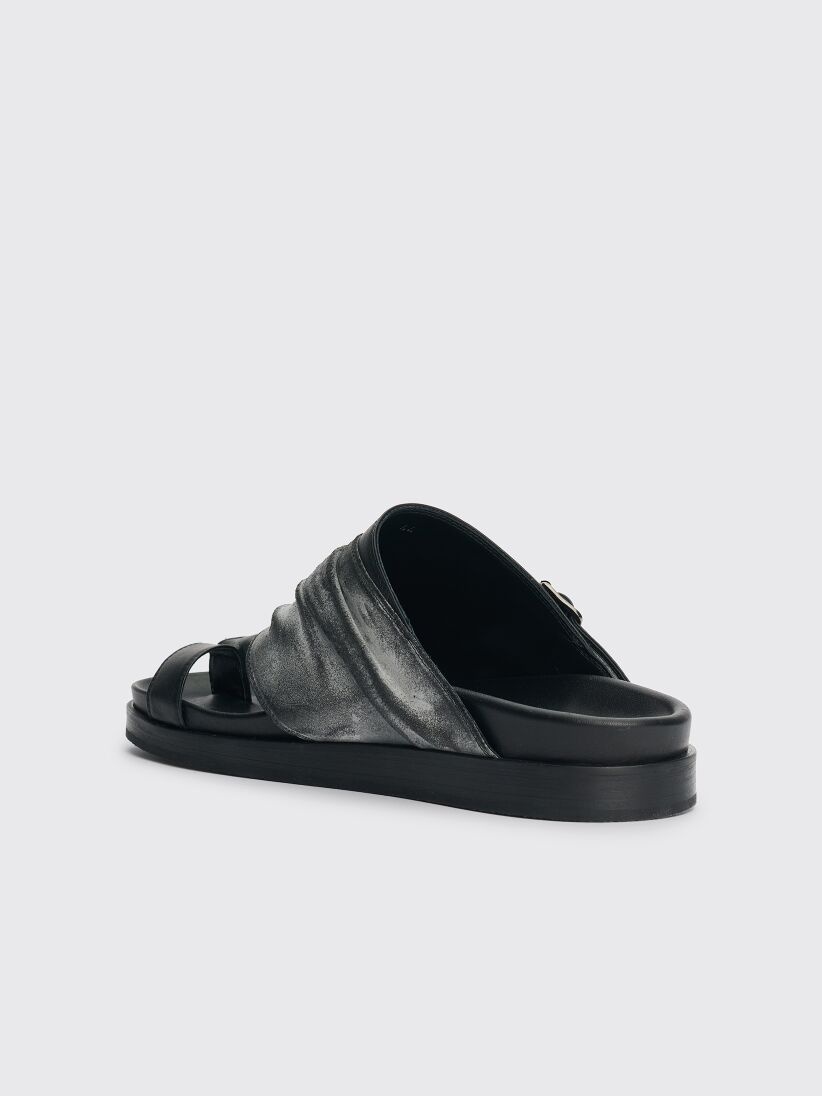 Kiko Kostadinov KIKO KOSTADINOV VALAKAS LEATHER SANDALS BLACK | REVERSIBLE