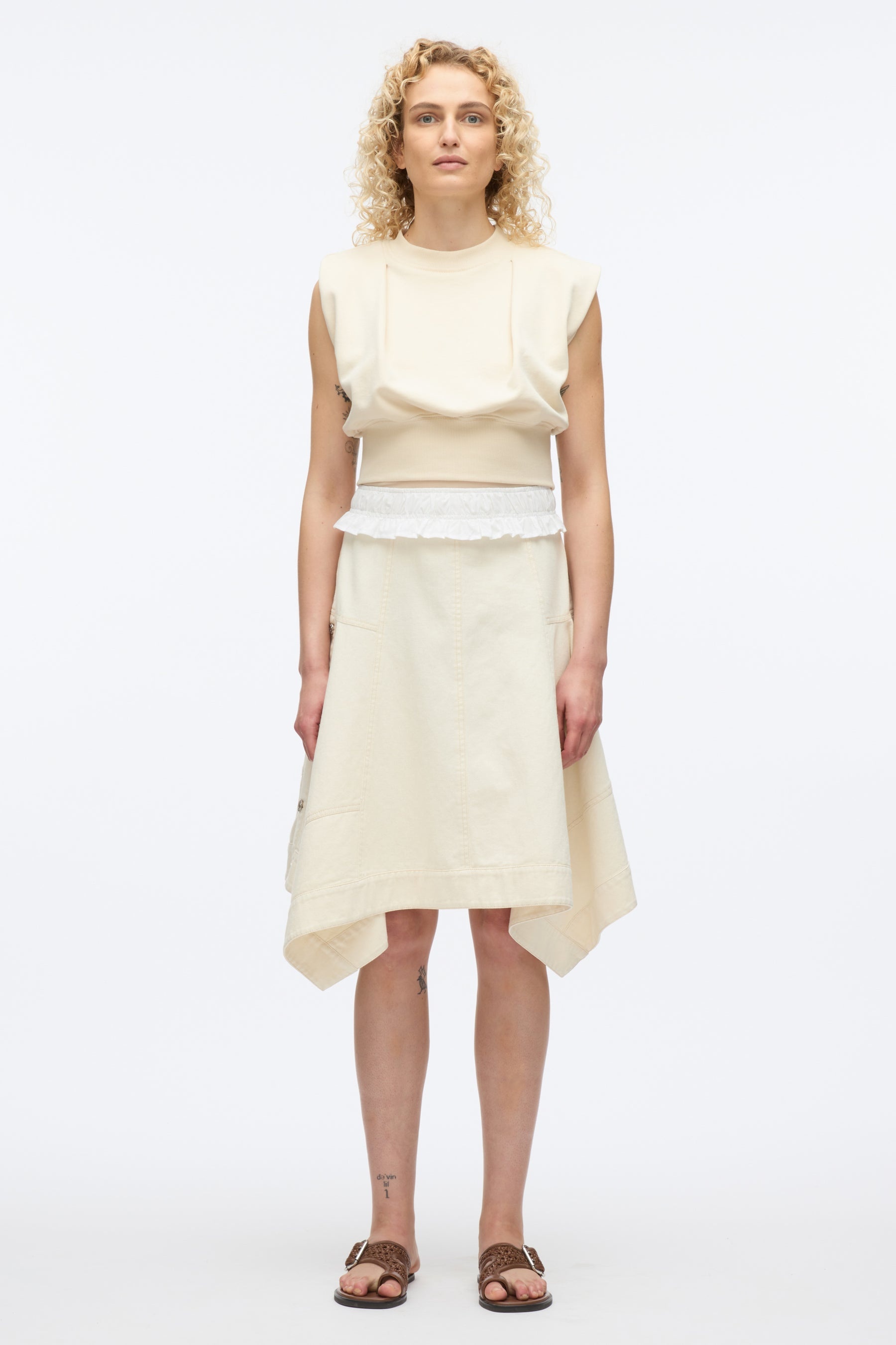 French Terry Dress with Denim Combo - 2