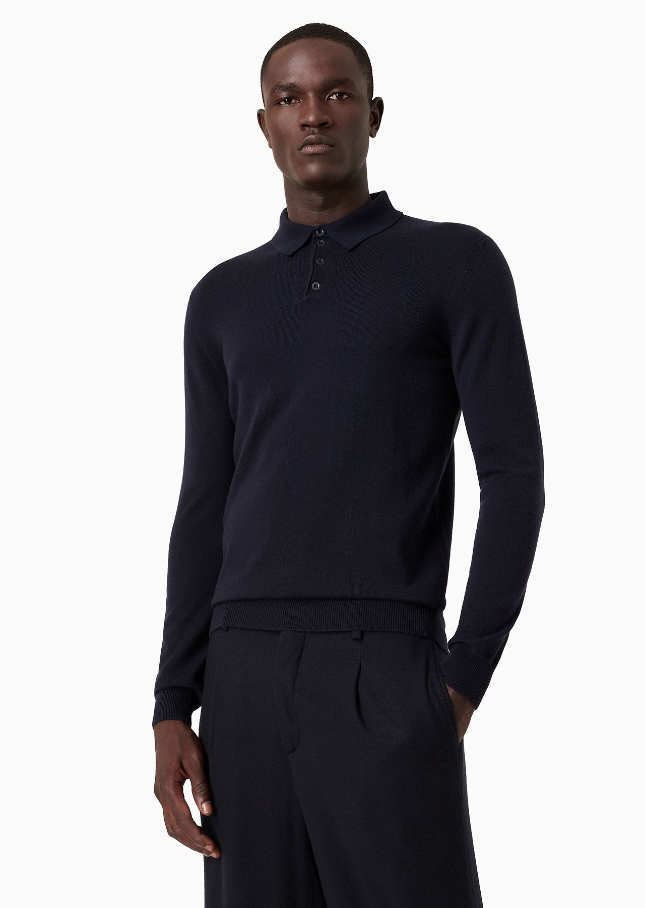 Long-sleeved, pure cashmere polo shirt - 2