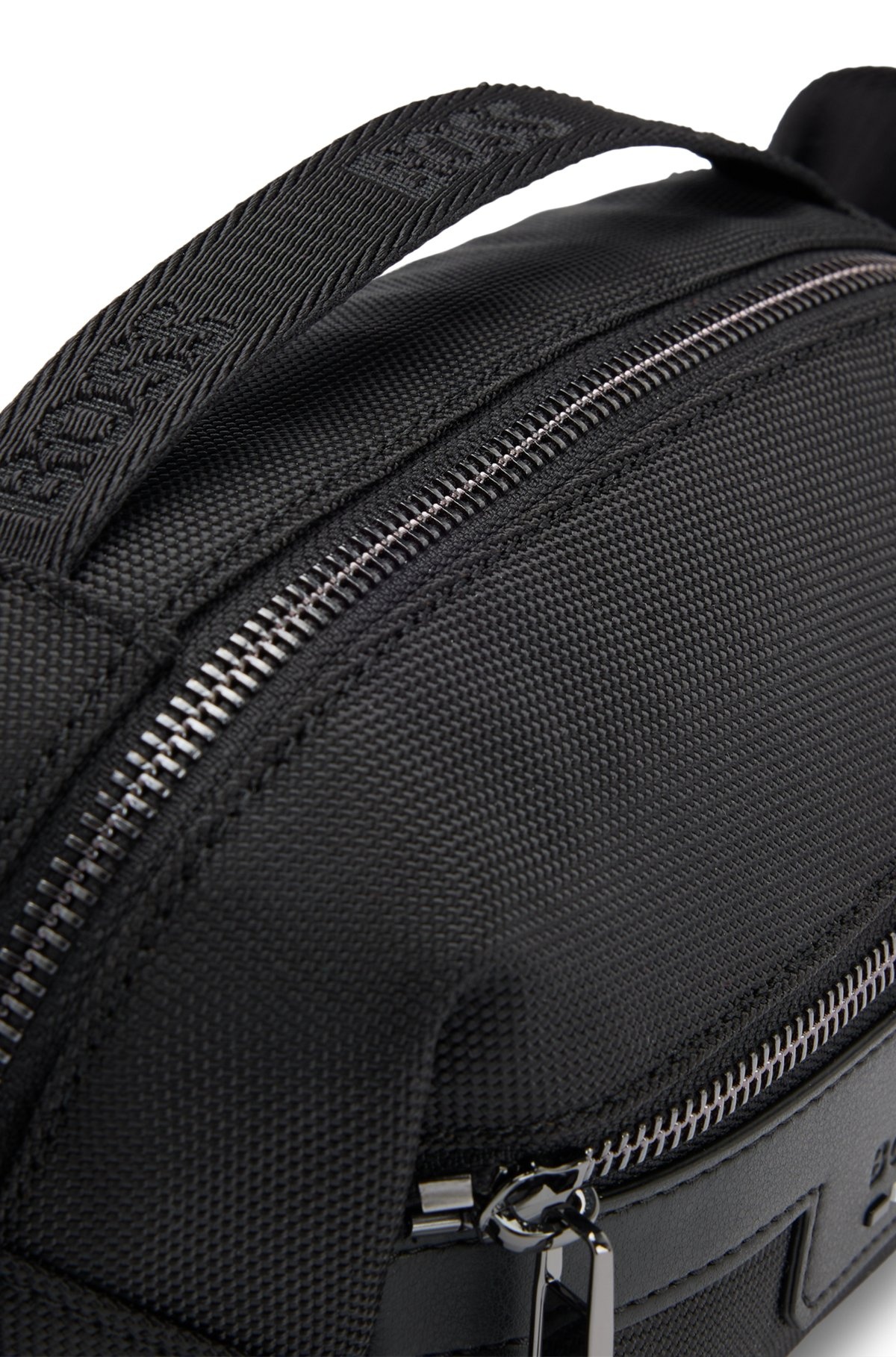 LOGO-EMBOSSED BELT BAG IN STRUCTURED FABRIC - 5