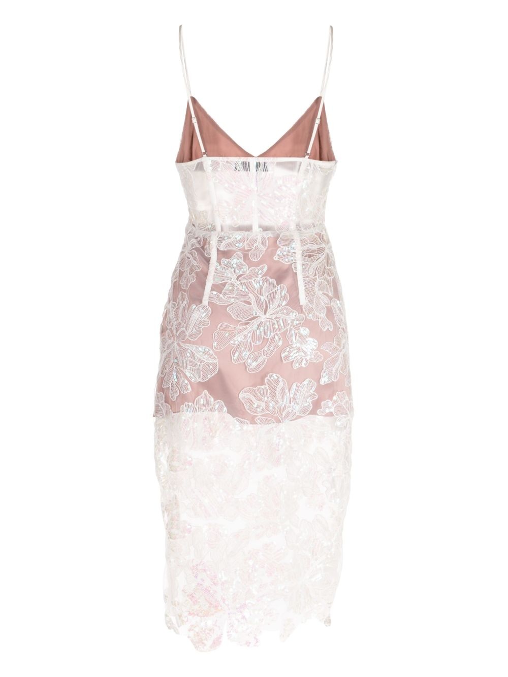 floral-embroidered sequinned midi dress - 2